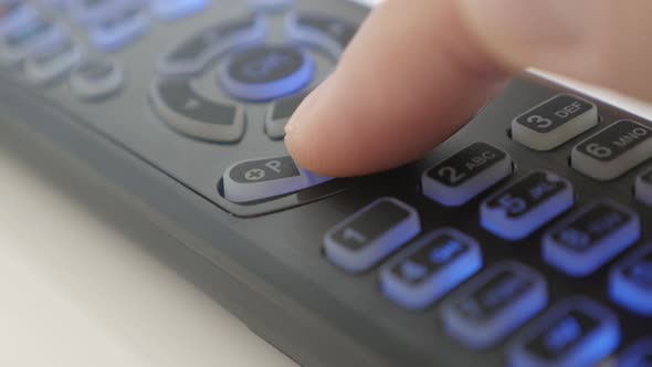 Choosing channels on TV remote control 4K video