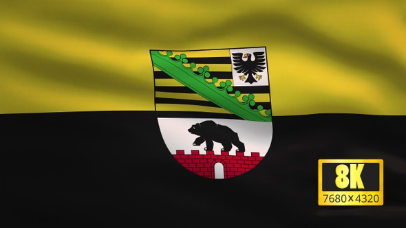 8K German State Flag Saxony Anhalt