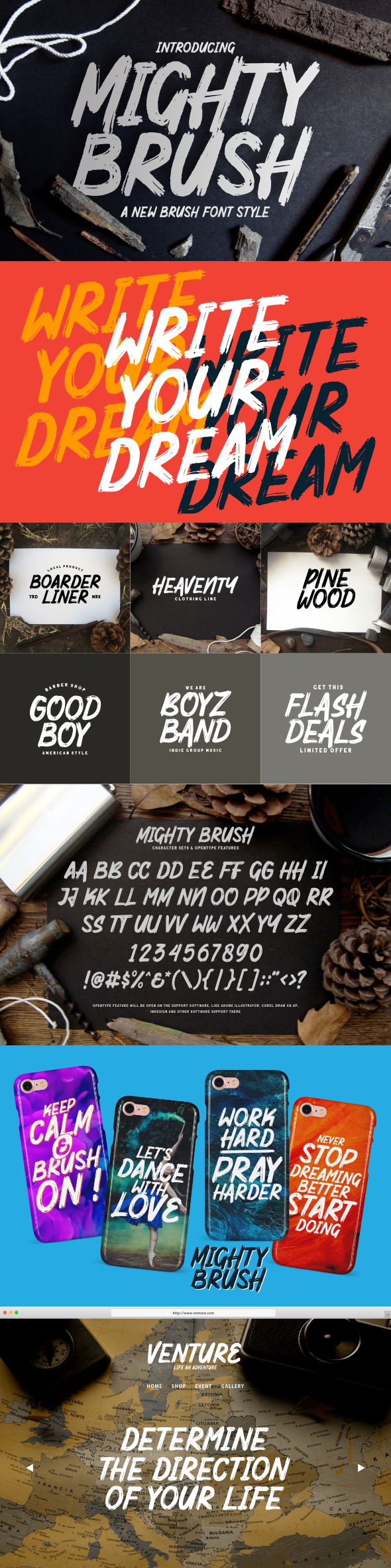 Mighty Brush Fonts