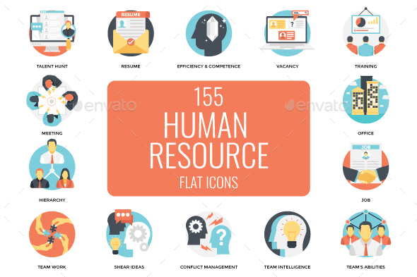 155 Human Resources Flat Vector Icon