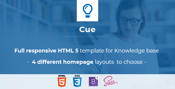 Cue  -Complete Help, Support Website Template