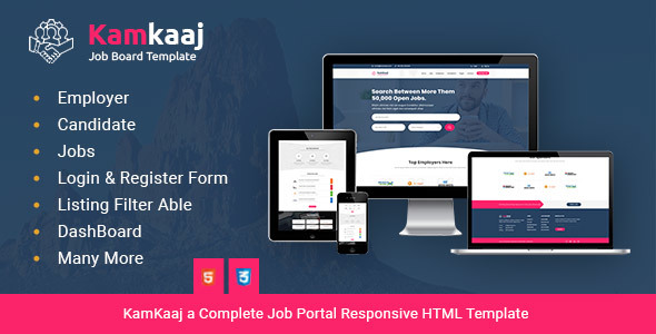 Kamkaaj - Job Board HTML Template