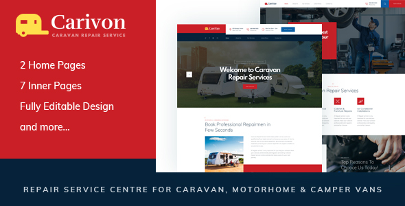 Carivon - Repair Service Centre for Caravan & Motorhome HTML Template