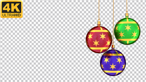 Christmas Hanging Balls - 4K Alpha Channel