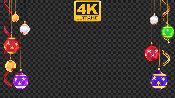 Christmas Balls Frame - 4K - Alpha - Loop