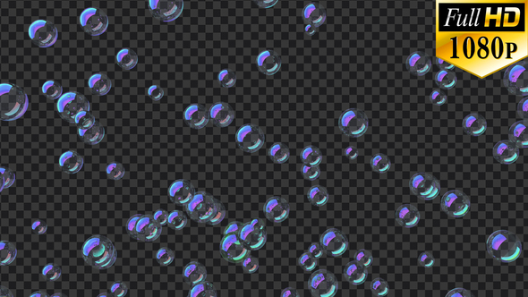 Rising & Popping Soap Bubbles - Alpha Channel alt