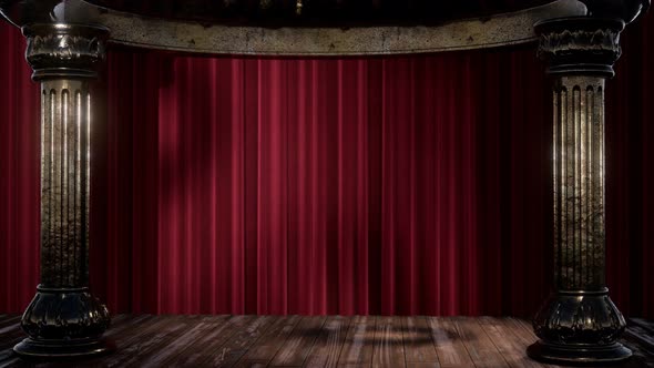 Stage Curtain with Light and Shadow