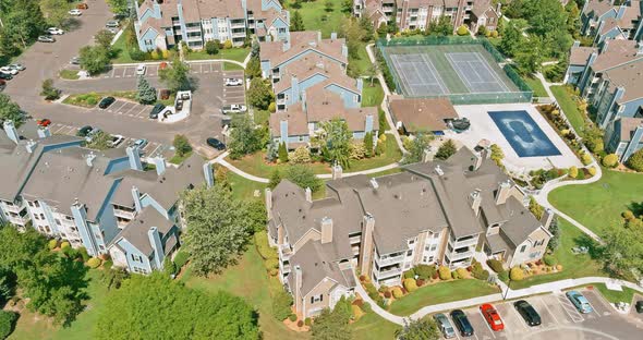 Modern Complex of Apartment Residential Buildings Quarter of Aerial Viewed in East Brunswick New