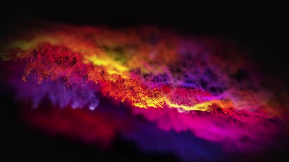 Animated Bright Landscape of Particles 3D