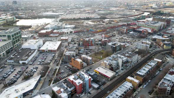 American City Suburbs of Chicago, Illinois - Aerial Drone Flight