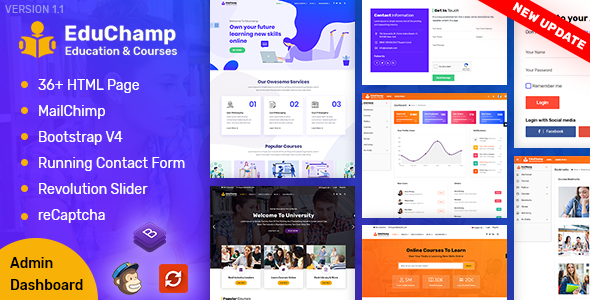 EduChamp - Education HTML Template + Admin Dashboard