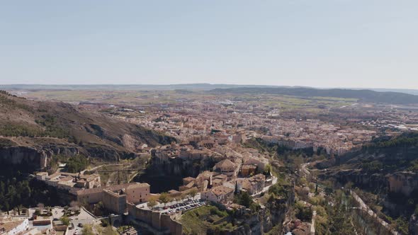 Drone view of the city of Cuenca, Spain