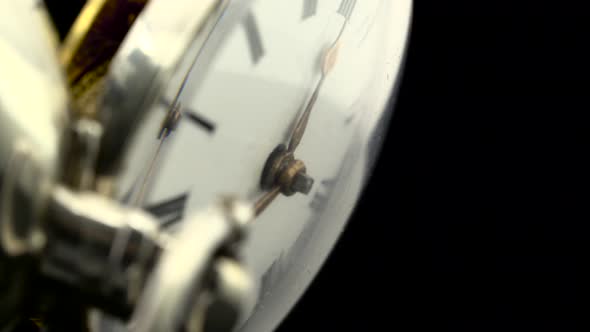 Gears the Mechanism of a Vintage Pocket Watch. Close Up. Back Background. Sound