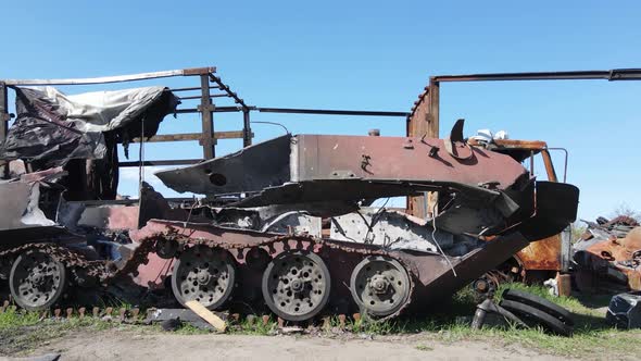 War in Ukraine  Destroyed Military Hardware in Bucha