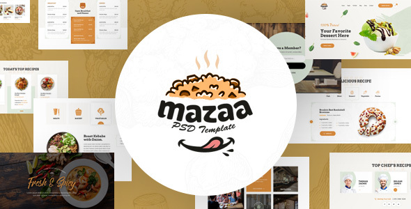 Mazaa - A PSD Template for Cooking Recipes Portal