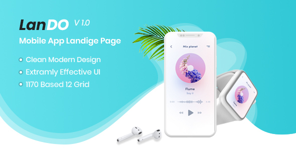 Lando - Software, App & Product Showcase Landing PSD Design