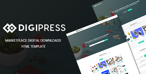 DigiPress - Marketplace Digital Downloads HTML Template