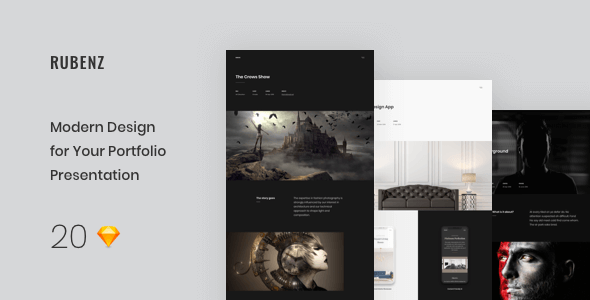 Rubenz – Creative Portfolio Showcase Sketch Template