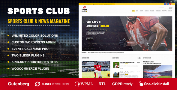 Sports Club - Football, Soccer, Sport News Theme
