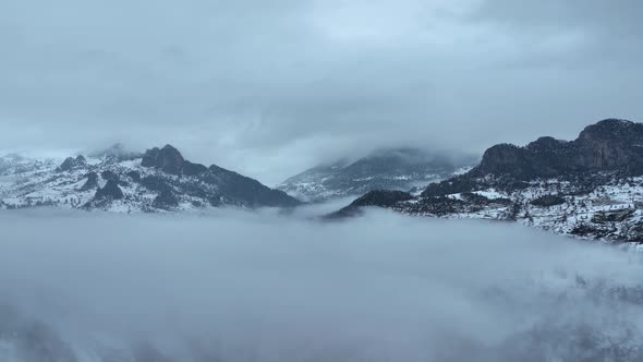 Clouds High in the Winter Mountains Alanya Turkey