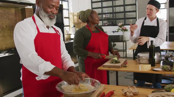 Chefs cooking together