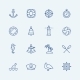 Nautical Vector Icon Set in Thin Line Style - GraphicRiver Item for Sale