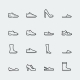 Shoes Vector Icon Set in Thin Line Style - GraphicRiver Item for Sale