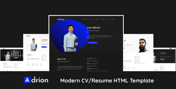 Adrion - CV / Resume Bootstrap 4 HTML Template