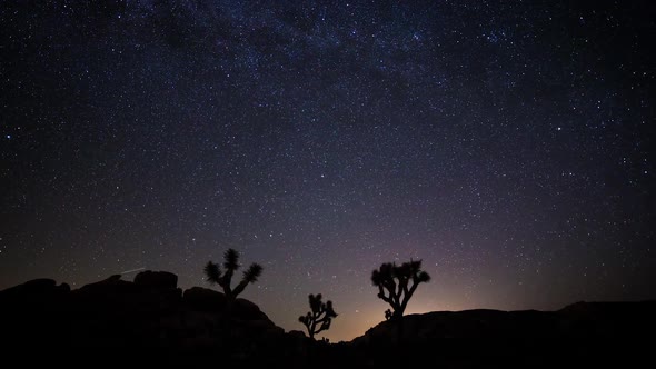 North Star Polaris and Milky Way