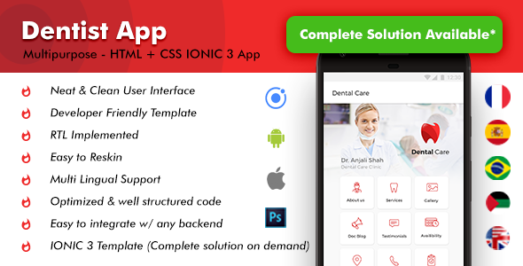 Doctors Appointment Booking Android App and Dentist Appointment iOS App Template | IONIC 3