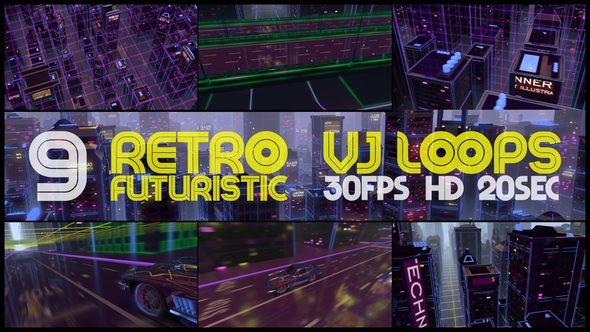 9 Retro Funk VJ Loops Pack