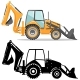 Set of Heavy Construction and Mining Machines Icons - GraphicRiver Item for Sale