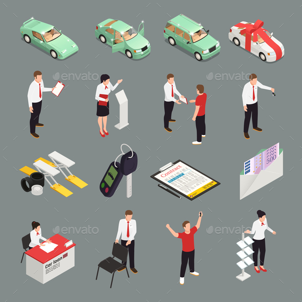 Car Dealership Icons Set