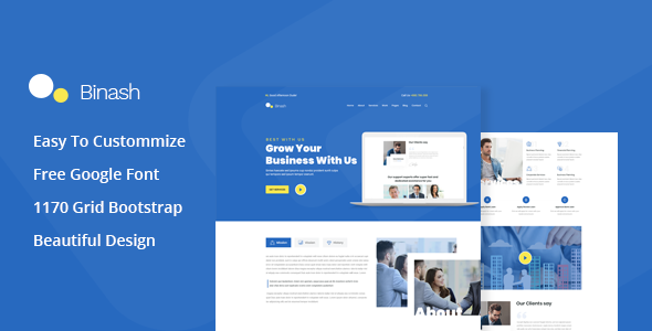 Binash – Business and Finance PSD Template – 1 Sold!