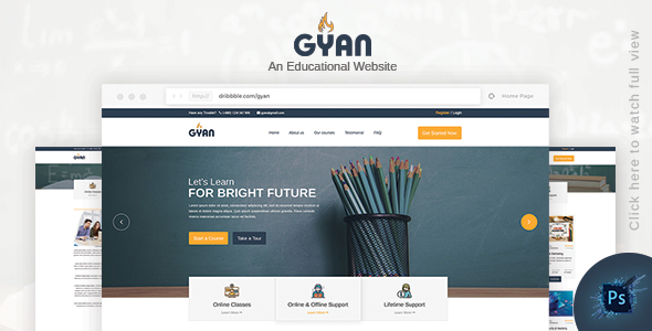Gyan - Educational PSD Template