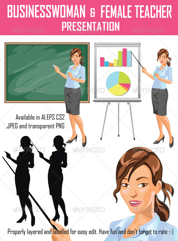 Businesswoman and Teacher Presentation