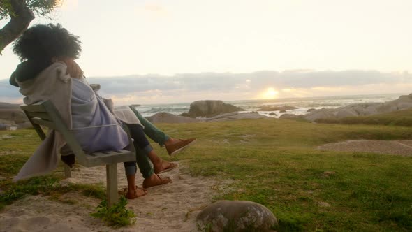 Couple embracing each other on the beach