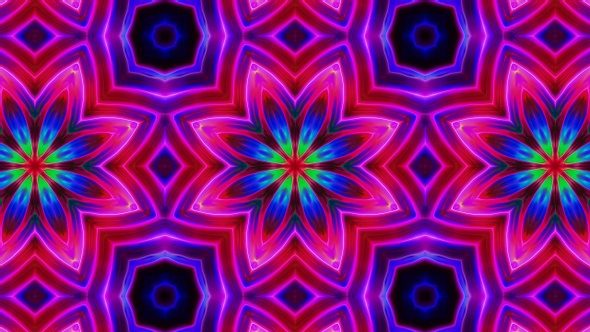 Blinking Colorful Light Kaleidoscope 4K 09