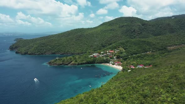 Tropical island drone coast view (Martinique, Anses d'Arlet)	