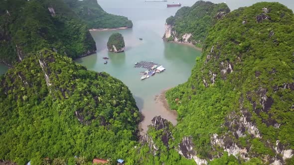Aerial Footage of Mystical Ha Long Bay in Vietnam