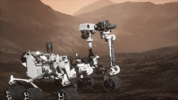 Curiosity Mars Rover Exploring the Surface of Red Planet