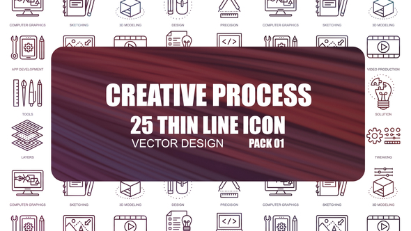 Creative Process – Thin Line Icons