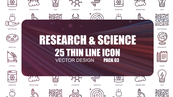 Research & Science – Thin Line Icons