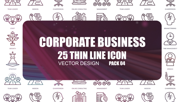 Corporate Business – Thin Line Icons