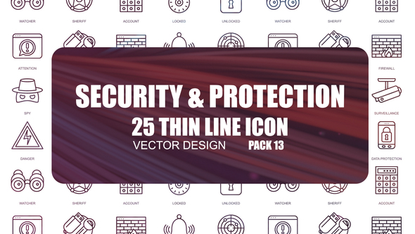 Security And Protection – Thin Line Icons