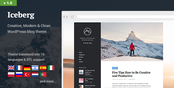 Iceberg - Simple & Minimal Personal WordPress Blog Theme