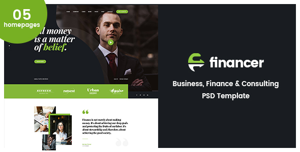Financer | Business Consulting & Finance PSD Template