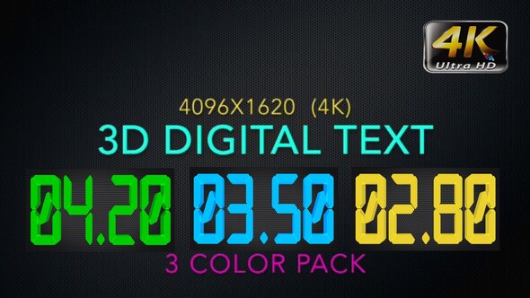 3D Digital Animated Text (3-Pack)