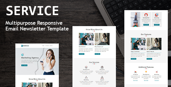 Service - Multipurpose Responsive Email Template with Online StampReady Builder & Mailchimp Editor