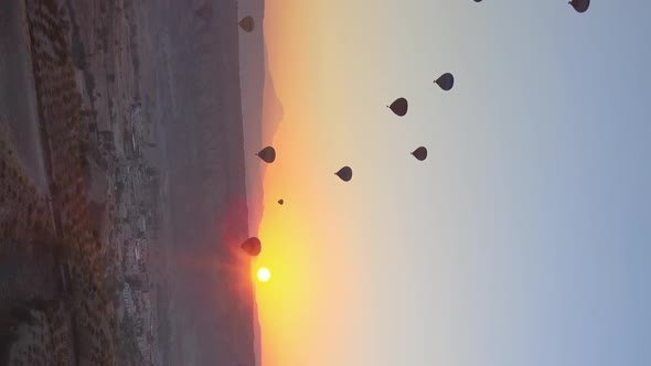 Vertical Video  Balloons in Cappadocia Turkey